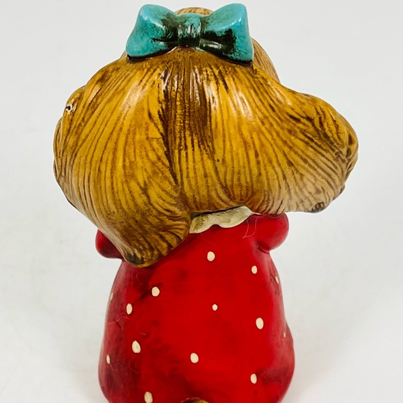 Ceramic Bunny Rabbit Girl W/Red Dress And Music Sheet Hand Painted Figurine - Picture 3 of 6